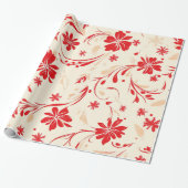 Weihnachtsmuster in Rot und Weiß Geschenkpapier (Ungerollt)