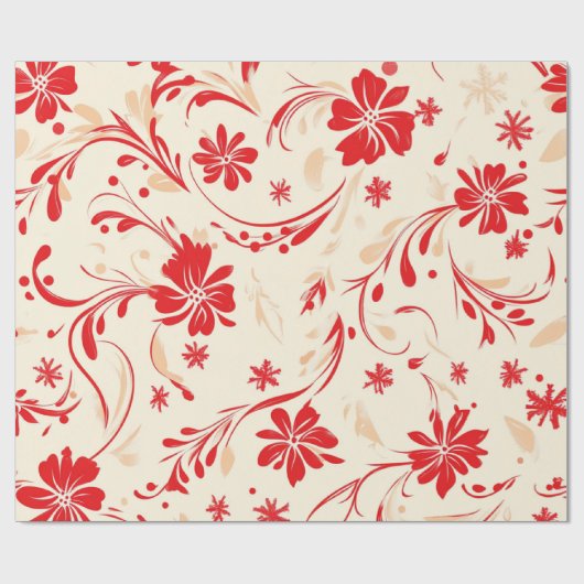 Weihnachtsmuster in Rot und Weiß Geschenkpapier (Flach)