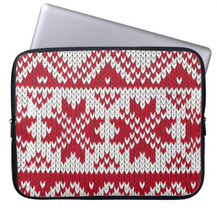 Weihnachtsmuster in Rot und Weiß Laptopschutzhülle