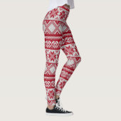 Weihnachtsmuster in Rot und Weiß Leggings (Rechts)