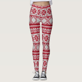 Weihnachtsmuster in Rot und Weiß Leggings