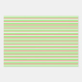 Weihnachtsmuster in Rot, Weiß, Grün Geschenkpapier Set (Vorderseite 3)