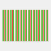 Weihnachtsmuster in Rot, Weiß, Grün Geschenkpapier Set (Vorderseite)