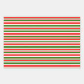 Weihnachtsmuster in Rot, Weiß, Grün Geschenkpapier Set (Vorderseite 3)