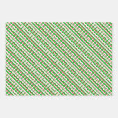 Weihnachtsmuster in Rot, Weiß, Grün Geschenkpapier Set (Vorderseite 3)