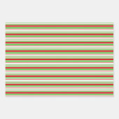 Weihnachtsmuster in Rot, Weiß, Grün Geschenkpapier Set (Vorderseite 2)