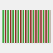 Weihnachtsmuster in Rot, Weiß, Grün Geschenkpapier Set (Vorderseite 3)