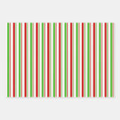 Weihnachtsmuster in Rot, Weiß, Grün Geschenkpapier Set (Vorderseite 2)