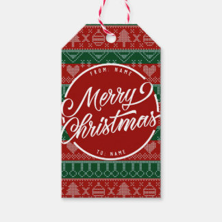 Weihnachtsmuster-individuelle Name Geschenkanhänger