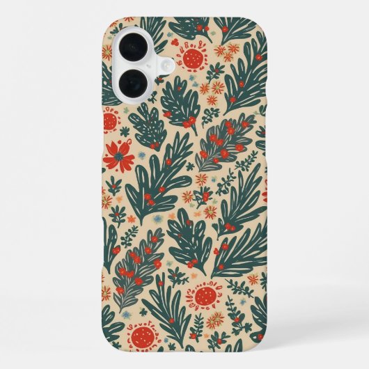 Weihnachtsmuster iPhone 16 Fall Hülle (Rückseite)