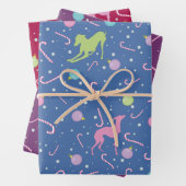Weihnachtsmuster Italienischer Windhund Silhouette Geschenkpapier Set (Beispiel)
