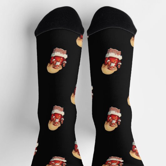 Weihnachtsmuster, Jolly Santa Claus Socken (Oben)
