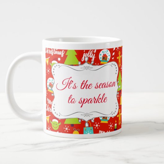 Weihnachtsmuster Jumbo-Tasse (Links)