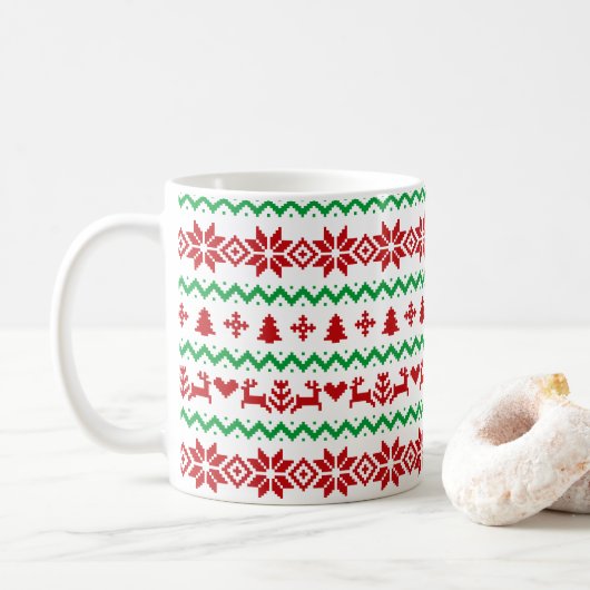 Weihnachtsmuster Kaffeetasse (Mit Donut)