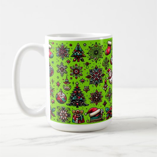 Weihnachtsmuster Kaffeetasse (Links)