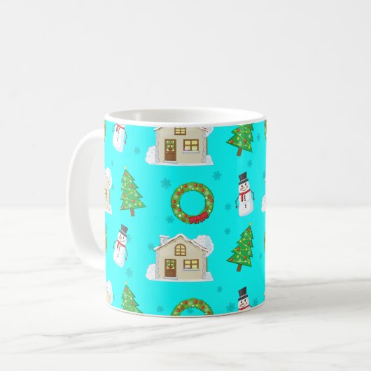 Weihnachtsmuster Kaffeetasse (Vorderseite Links)