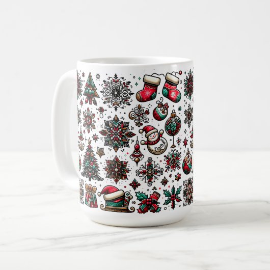 Weihnachtsmuster Kaffeetasse (Vorderseite Links)