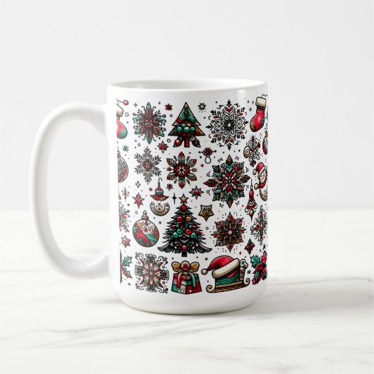 Weihnachtsmuster Kaffeetasse (Links)