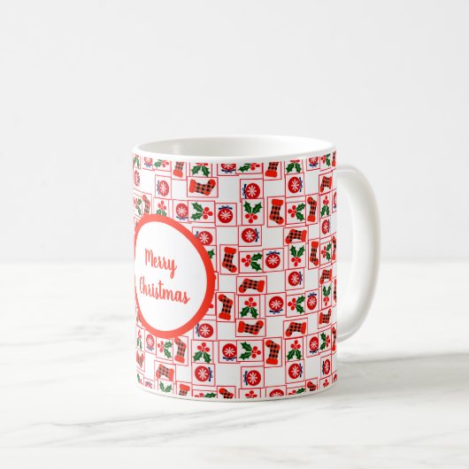 Weihnachtsmuster Kaffeetasse (VorderseiteRechts)