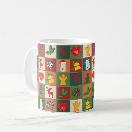 Weihnachtsmuster Kaffeetasse (Vorderseite Links)