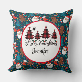 Weihnachtsmuster, karierter Weihnachtsbaum Kissen