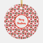 Weihnachtsmuster Keramik Ornament (Vorne)