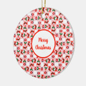 Weihnachtsmuster Keramik Ornament (Links)