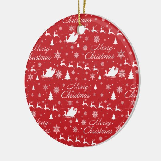 Weihnachtsmuster Keramik Ornament (Links)