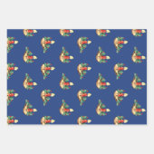 Weihnachtsmuster, Kerzen und Holly Geschenkpapier Set (Vorderseite 2)