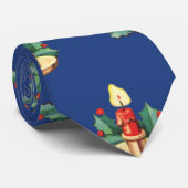 Weihnachtsmuster, Kerzen und Holly Krawatte (Gerollt)