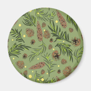 Weihnachtsmuster, Kiefer Schnee 11 Magnet