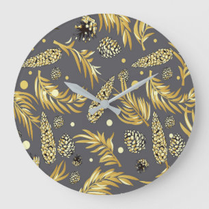 Weihnachtsmuster, Kiefer Schnee 2 Große Wanduhr