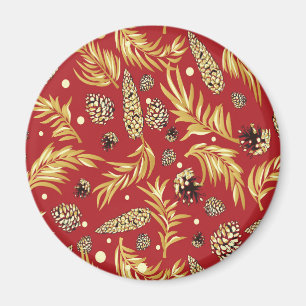 Weihnachtsmuster, Kiefer Schnee 3 Magnet