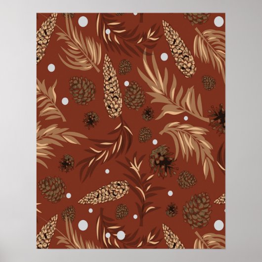 Weihnachtsmuster, Kiefer Schnee 8 Poster (Vorne)