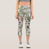 Weihnachtsmuster, Kiefernschnee 10 Capri Leggings (Vorderseite)