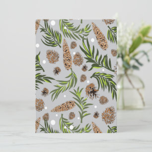 Weihnachtsmuster, Kiefernschnee 10 Dankeskarte