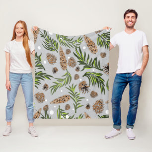 Weihnachtsmuster, Kiefernschnee 10 Fleecedecke