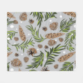 Weihnachtsmuster, Kiefernschnee 10 Fleecedecke (Vorderseite (Horizontal))