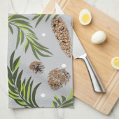 Weihnachtsmuster, Kiefernschnee 10 Geschirrtuch (Viertel Falte)