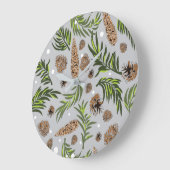 Weihnachtsmuster, Kiefernschnee 10 Große Wanduhr (Winkel)