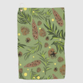 Weihnachtsmuster, Kiefernschnee 11 Golfhandtuch (Vorderseite)