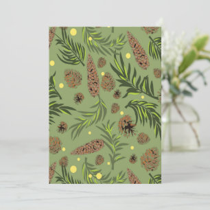 Weihnachtsmuster, Kiefernschnee 11 Karte