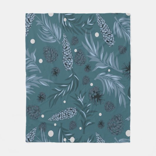 Weihnachtsmuster, Kiefernschnee 12 Fleecedecke (Vorderseite)