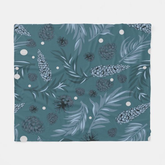 Weihnachtsmuster, Kiefernschnee 12 Fleecedecke (Vorderseite (Horizontal))
