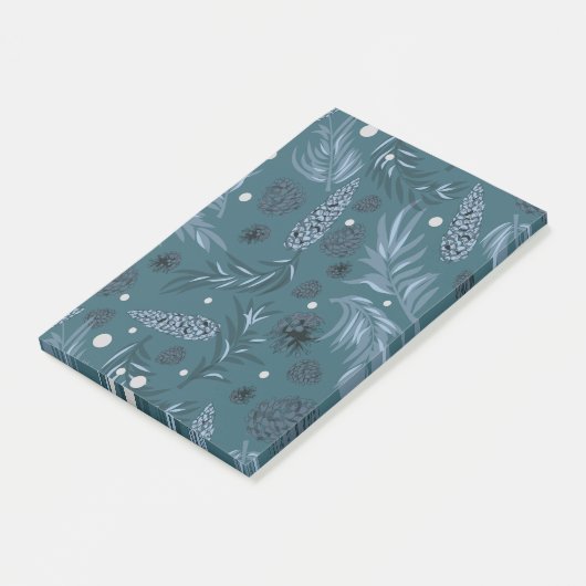 Weihnachtsmuster, Kiefernschnee 12 Post-it Klebezettel (angewinkelt)