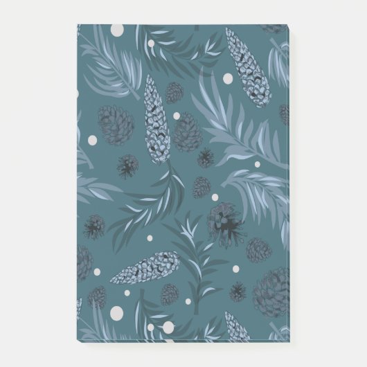 Weihnachtsmuster, Kiefernschnee 12 Post-it Klebezettel (Vorderseite)