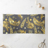 Weihnachtsmuster, Kiefernschnee 2 Dreifach Gefaltete Urlaubskarte (Innenseite)