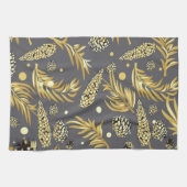 Weihnachtsmuster, Kiefernschnee 2 Geschirrtuch (Horizontal)