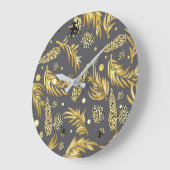 Weihnachtsmuster, Kiefernschnee 2 Große Wanduhr (Winkel)