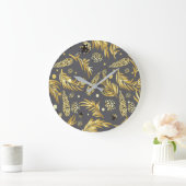 Weihnachtsmuster, Kiefernschnee 2 Große Wanduhr (Zuhause)